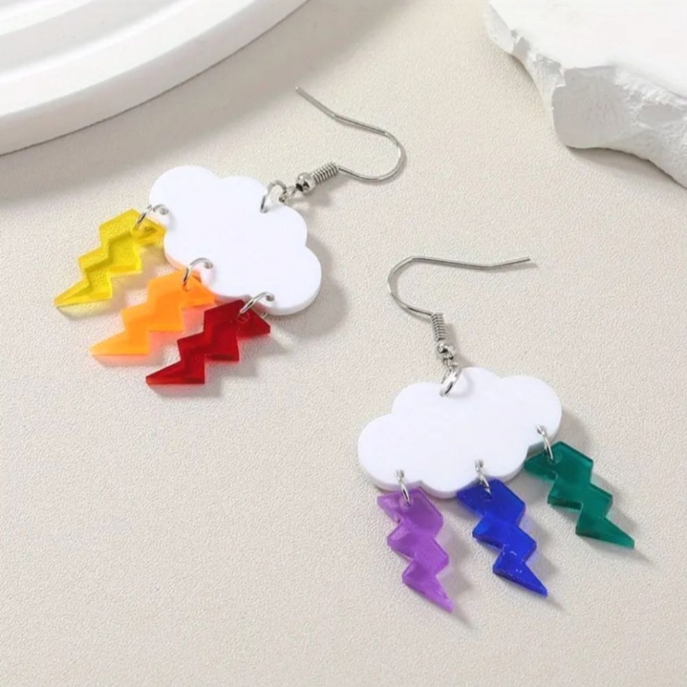 Colorful fun dangle earrings - Picture 6 of 7